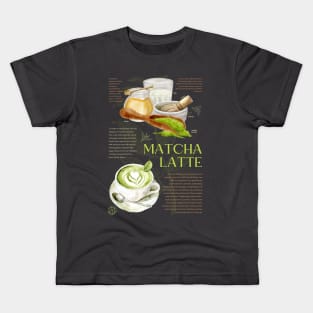 Matcha Latte - Japanese Tea Art Print Kids T-Shirt
